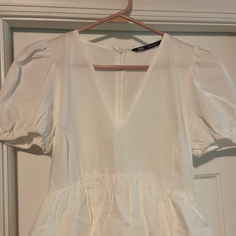 Zara White Ruffle Dress - Picture 4 of 4